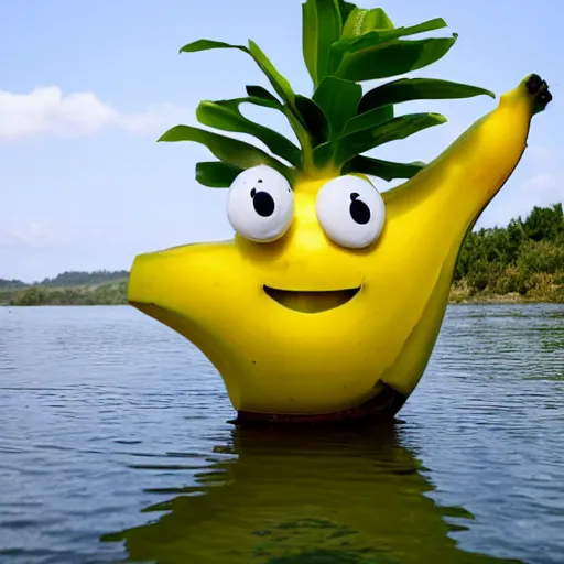 Image similar to friendly banana in a boat