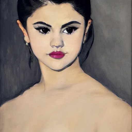 Prompt: portrait of Selena Gomez by Manet, photo real, super detailed, 4k, hd