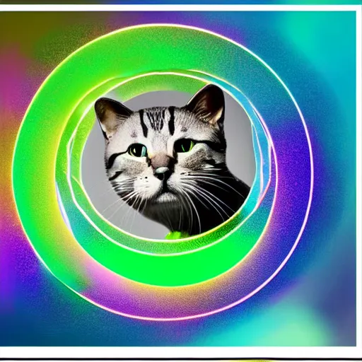 Image similar to the seventeen dimensional cat swings its tail through the quantum fields comprising our reality