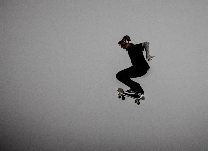 Prompt: photo still of a skateboarder performing a mute air grab, 8 k, bright ambient lighting key light, 8 5 mm f 1. 8