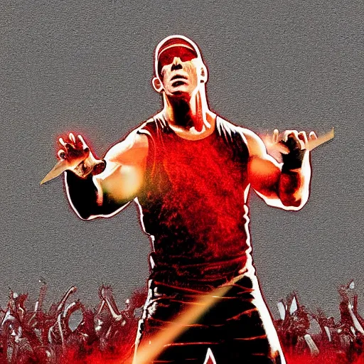 Prompt: concert, digital art, john cena