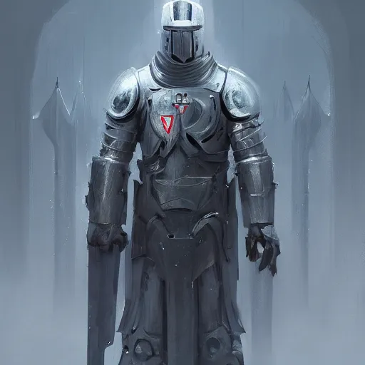 Image similar to concept art by jama jurabaev, knight templar, imperial military, cyberpunk, trending on artstation, high quality, brush stroke, portraiit, symmetry, sparths, andree wallin, edvige faini, balaskas