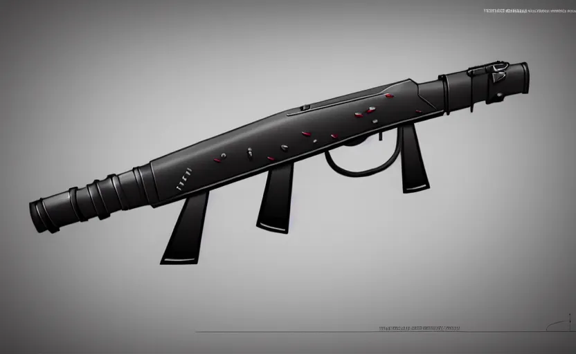 Image similar to minimalist submachine gun inspired by Tesla, studio lighting, photorealistic, highly detailed, trending on artstation, weapon concept art, weaponry concept designs, full color