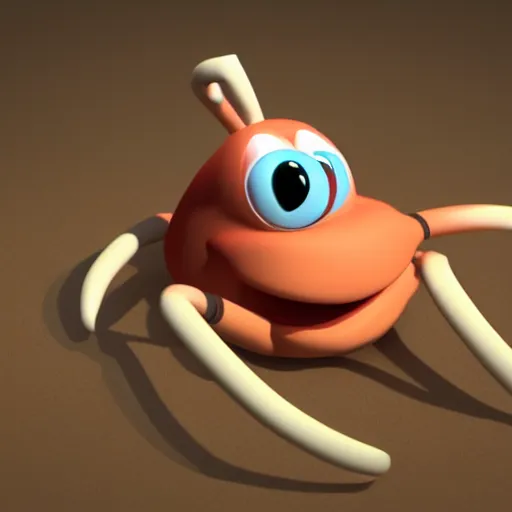 Prompt: 3 d render of mr krabs