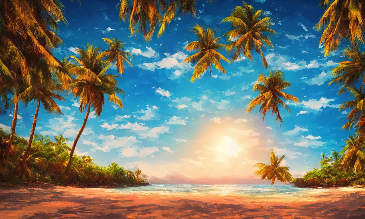 Image similar to paradise beach by alena aenami artworks in 4 k