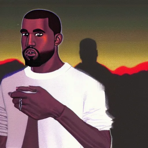 Image similar to 1990s videogame still of a videogame about Kanye West