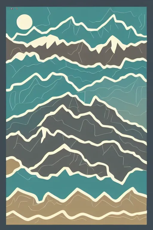 Prompt: minimalist boho style art of colorful alps, illustration, vector art