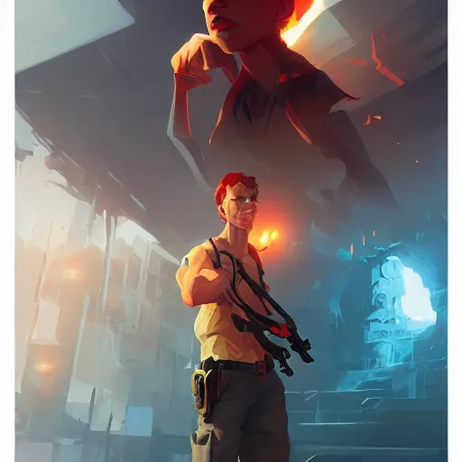 Image similar to hero world die hard, behance hd by jesper ejsing, by rhads, makoto shinkai and lois van baarle, ilya kuvshinov, rossdraws global illumination