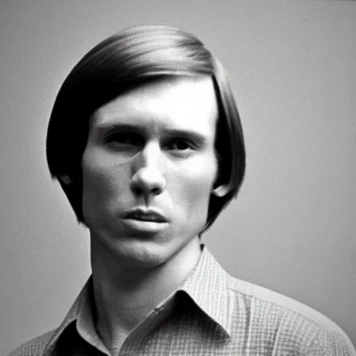 Image similar to A photograph portrait of Jerma985 with short-medium length hair a combover wearing early 1970s menswear in the early 1970s, taken in the early 1970s, grainy, taken on a 1970s Kodak Camera, realistic, hyperrealistic, very realistic, highly detailed, very detailed, extremely detailed, detailed, digital art, trending on artstation, colorized photo