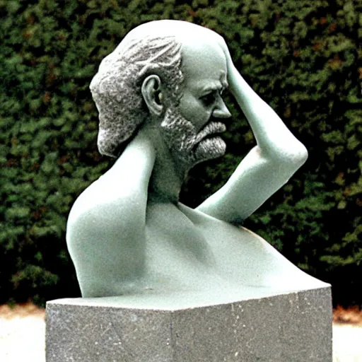 Prompt: sigmund freud sculpture by auguste rodin