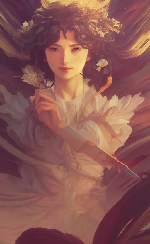 Image similar to (((((touhou)))), highly detailed, digital painting, artstation, concept art, sharp focus, illustration, art by greg rutkowski and alphonse mucha