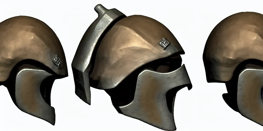 Image similar to sculls with heroic helmets front and side view, concept art