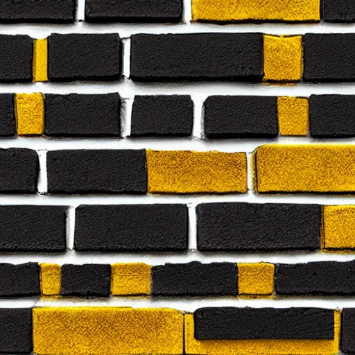 Image similar to a single yellow brick surrounded by many black bricks, photorealistic, photography, vignette, very detailed, 4 k