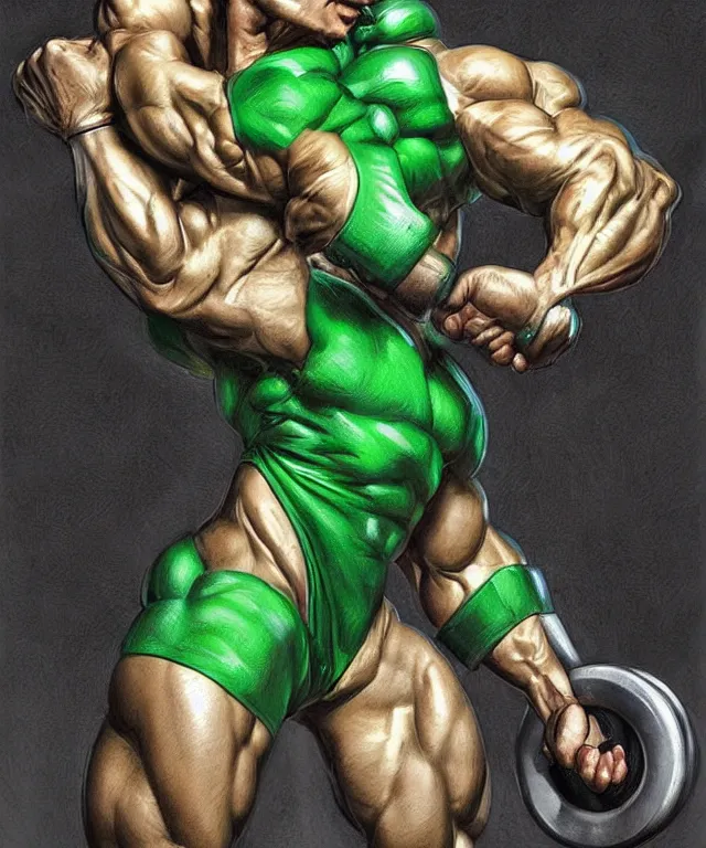 Prompt: muscular luigi wearing a green jumpsuit pumping iron in a dingy gym by ilya kuvshinov, bodybuilder ernest khalimov, super mario bros symmetrical face concept art, hyper realistic, intricate, elegent, highly detailed, digital painting, concept art, smooth, sharp, focus, illustration, art by artgerm and greg rutkowski and alphonse mucha, artstation