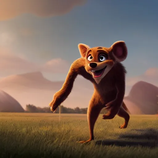 Prompt: furry art, full body, film still, photorealistic, 4 k, 8 k, high details, sharp, volumetric lighting, cinematography, disney, pixar, dreamworks