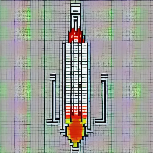 Image similar to pixel art of a scientific diagram of a biological rocket ship