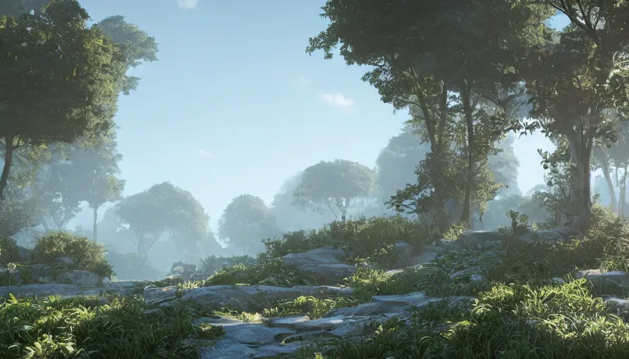 Image similar to Fantastic Environment in Unreal Engine 5, Octane, Redshift, 4k High Detail