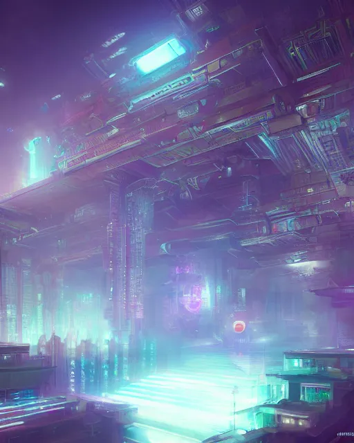 Prompt: buddhist cyber punk temple in the style of andree wallin, bastien grivet, tomasz strzalkowski ambient lighting, unreal engine 5, neon light, trending on art station