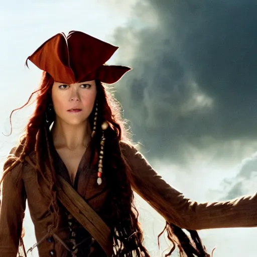 Image similar to film still of mary elizabeth winstead pirates of the carribean 6 ( 2 0 2 4 )