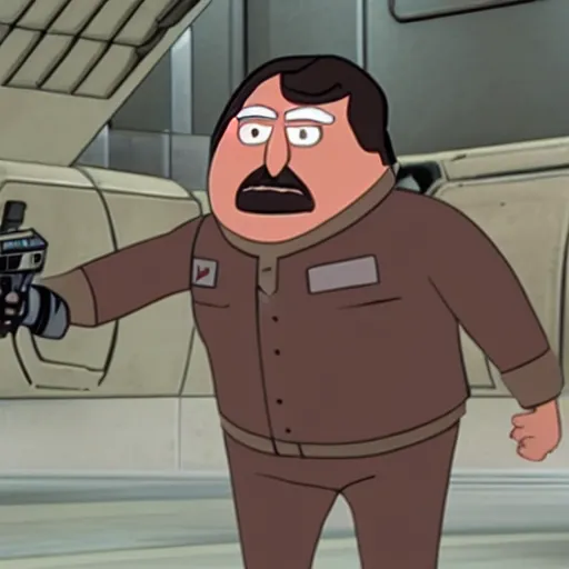 Prompt: A still of Bob Belcher in Star Wars The Clone Wars (2008)