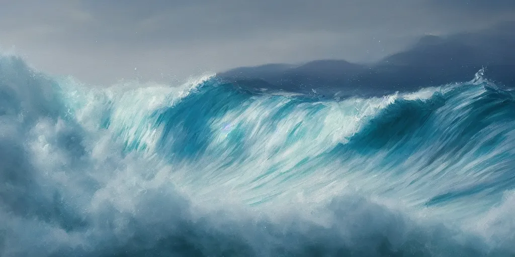 Image similar to a wave, cinematic lighting, beautiful composition, detailed oil painting, hyperrealistic, 8k