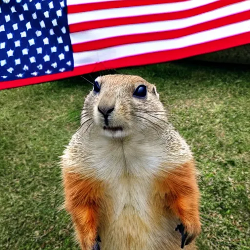 Image similar to prairie dog holding an american flag