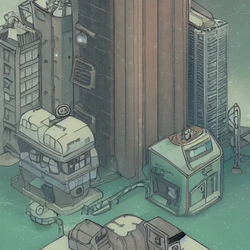 Image similar to a dystopian reality in the style of studio ghibli