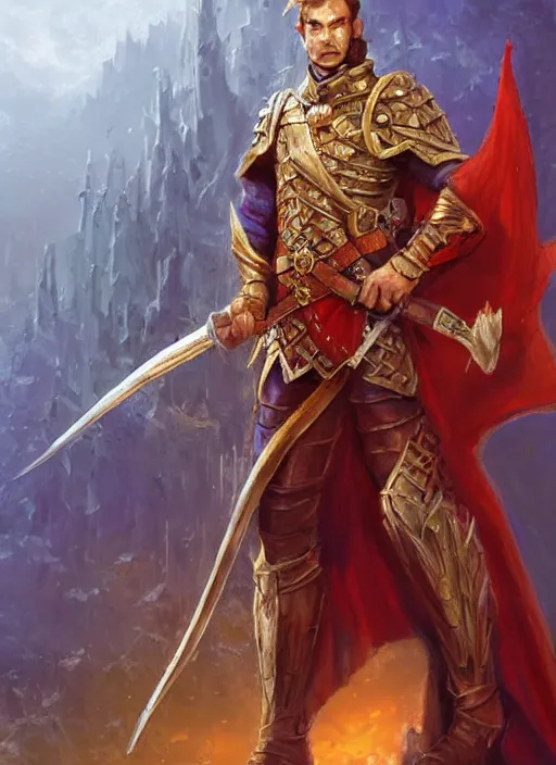 Prompt: royal guard, dndbeyond, bright, colourful, realistic, dnd character portrait, full body, pathfinder, pinterest, art by ralph horsley, dnd, rpg, lotr game design fanart by concept art, behance hd, artstation, deviantart, hdr render in unreal engine 5