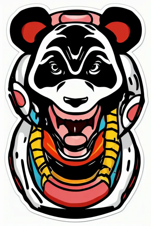 Image similar to Portrait of a panda as a wrestler, sticker, colorful, illustration, highly detailed, simple, smooth and clean vector curves, no jagged lines, vector art, smooth