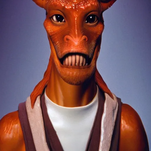 Prompt: jar jar binks character from star wars episode one