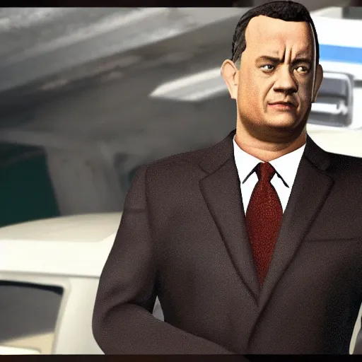 Image similar to tom hanks gta v loading screen art,