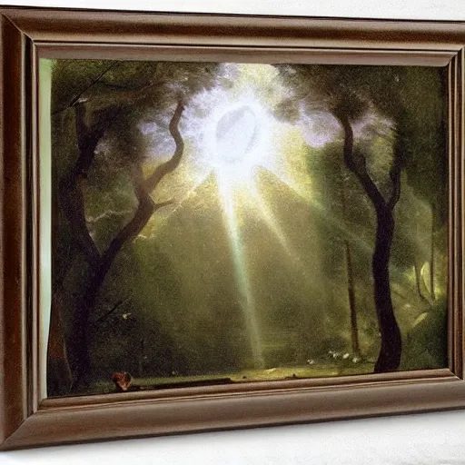 Image similar to rays of light diffracted through prism, by camille corot