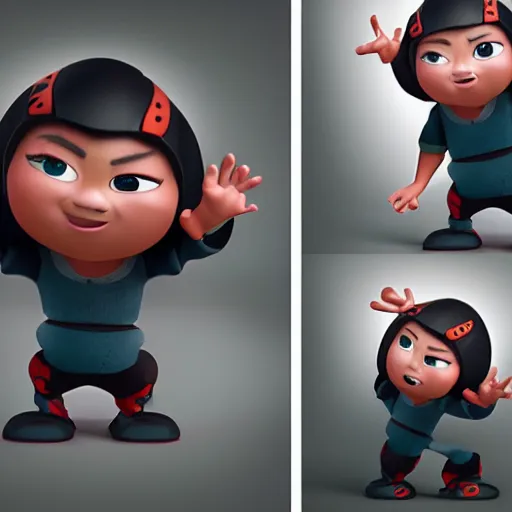 Prompt: cute ninja, portrait, pixar style, cinematic lighting, award winning creature portrait photography