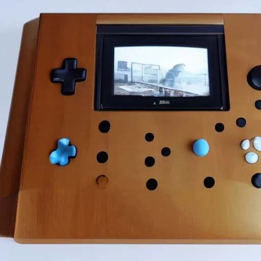 Image similar to late late modernist game console, exterior photo