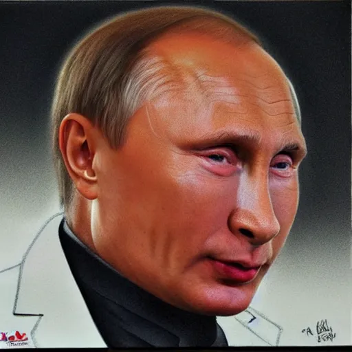 Image similar to vladimir putin as a loser crying fat ugly baby hyperrealism