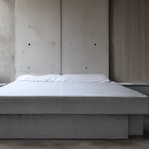 Image similar to a bed made of concrete, no background