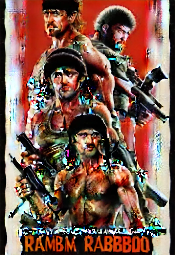 Prompt: christmas rambo - movie poster, 1 9 9 8, hq print