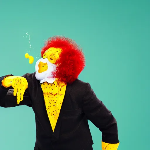 Image similar to ronald mcdonald puking vomiting