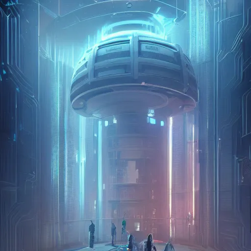 Image similar to an impenetrable vault, elegant digital illustration by greg rutkowski, cyberpunk, android netrunner