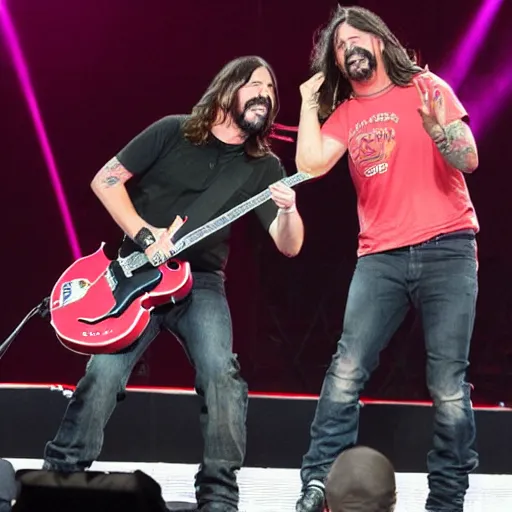 Image similar to dave grohl smashing kid rock