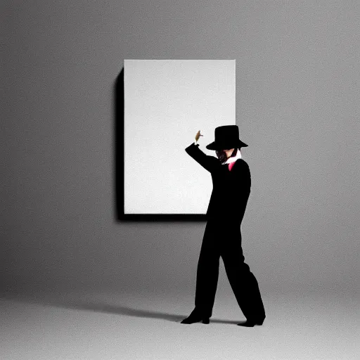 Prompt: Michael Jackson in the style of Magritte