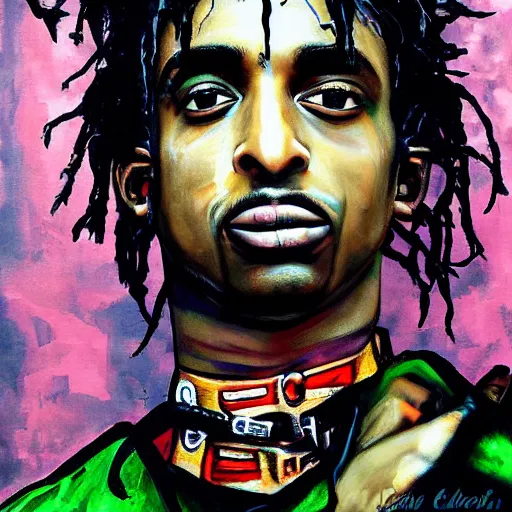Image similar to playboi carti painted by abney park 4 k detailed super realistic