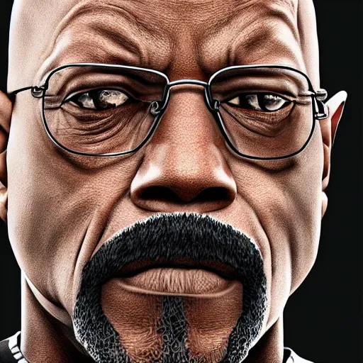 Prompt: black walter white, photorealistic, 8 k