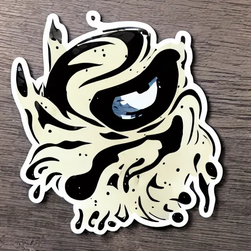 Image similar to die cut sticker, gomu gomu no gatling, splatter paint