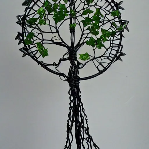 Image similar to mechanical cyber tree of life cross ivy vine botanical contraption