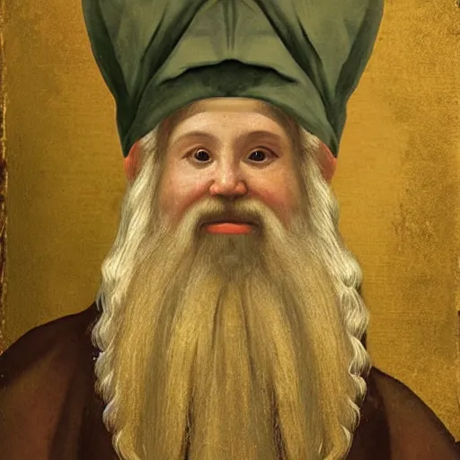 Prompt: Renaissance painting portrait of a gnome
