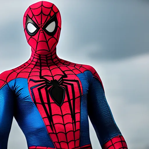 Image similar to spiderman as captain america, photo