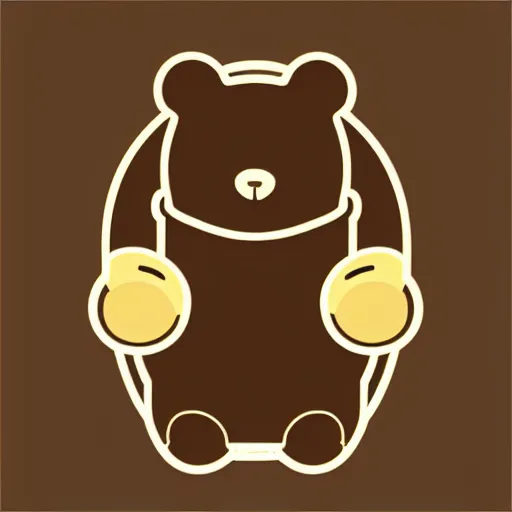 Image similar to podcast vector logo of cute cuddly bear listening to music, podcast, microphone, melodic, dreamy, isometric, adorable, octane render, golden ratio, 4k UHD, iconic design