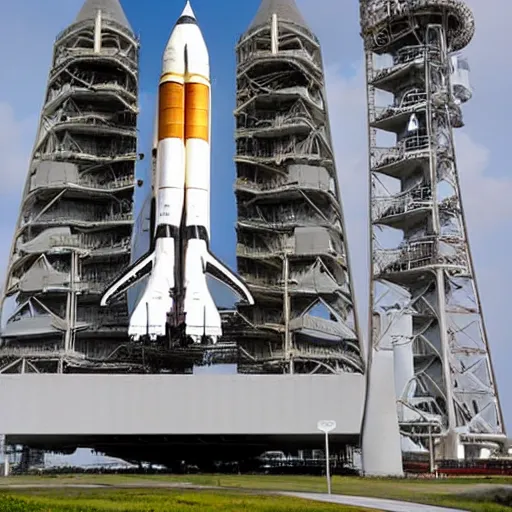 Image similar to saturn v with space shuttle on launch padat nasa's kennedy space center ( ksc ) in florida