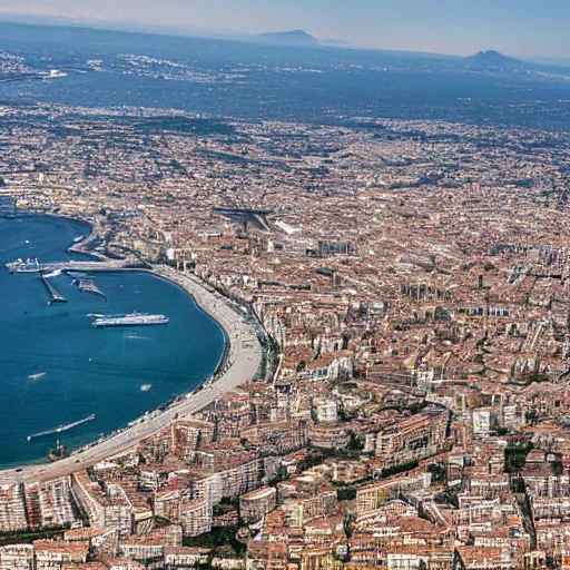 Prompt: naples aerial view